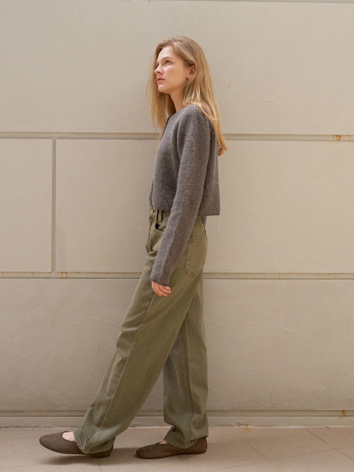 엘씨브이(LCVE) STRAIGHT KHAKI DENIM PANTS