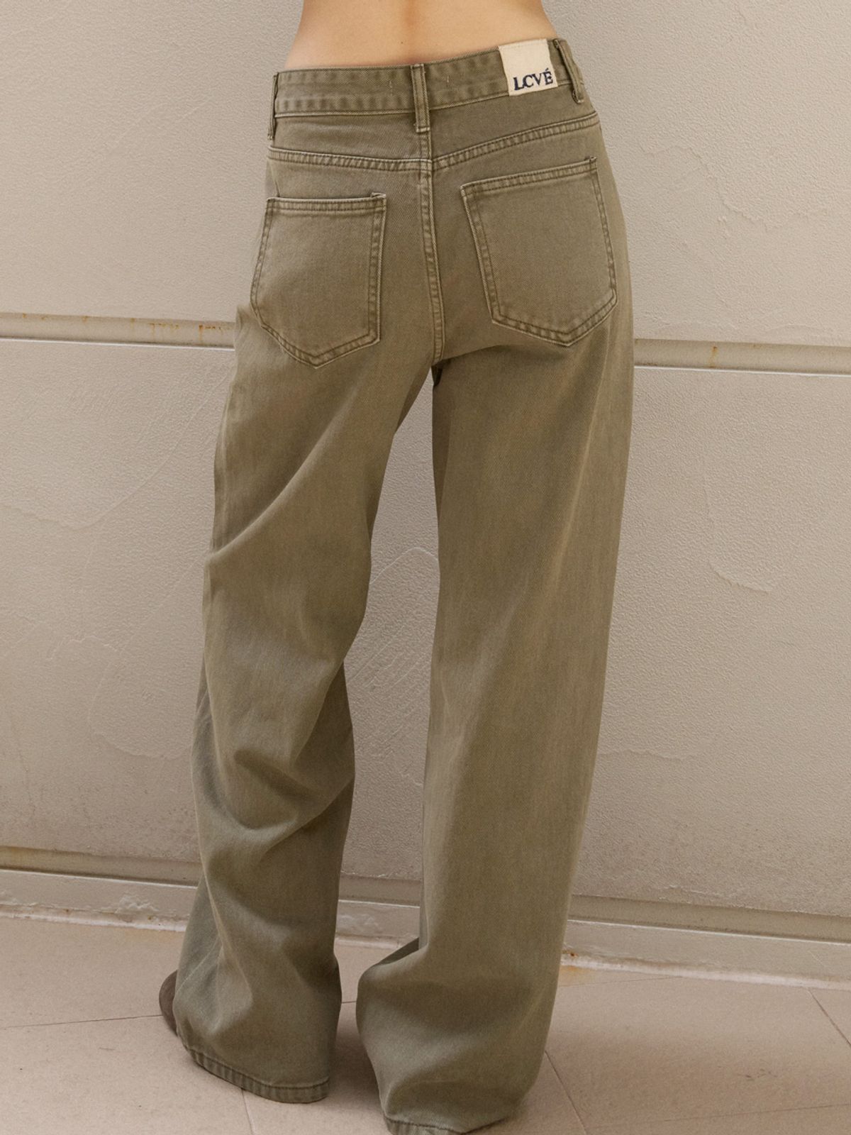 엘씨브이(LCVE) STRAIGHT KHAKI DENIM PANTS