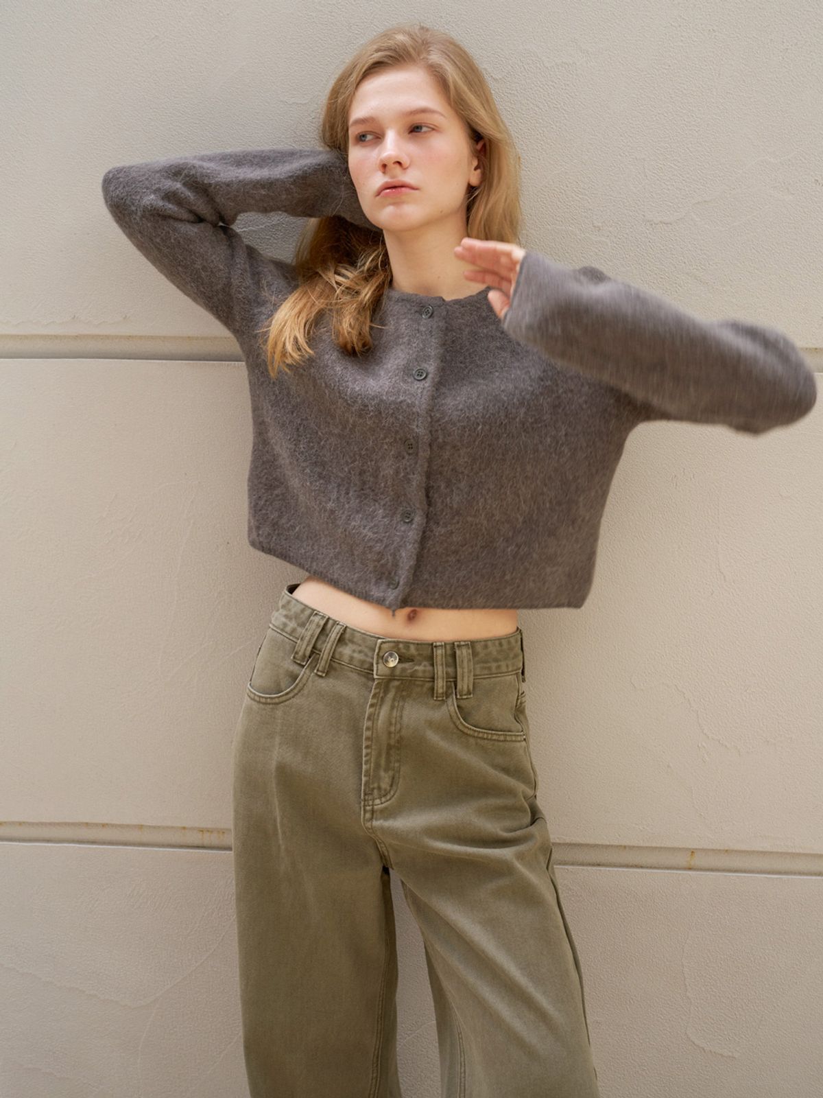 엘씨브이(LCVE) STRAIGHT KHAKI DENIM PANTS