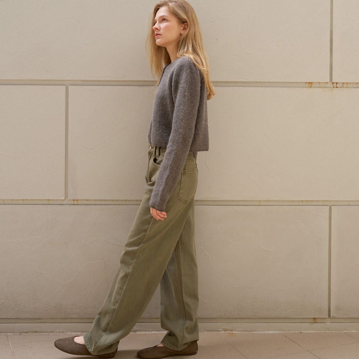 엘씨브이(LCVE) STRAIGHT KHAKI DENIM PANTS