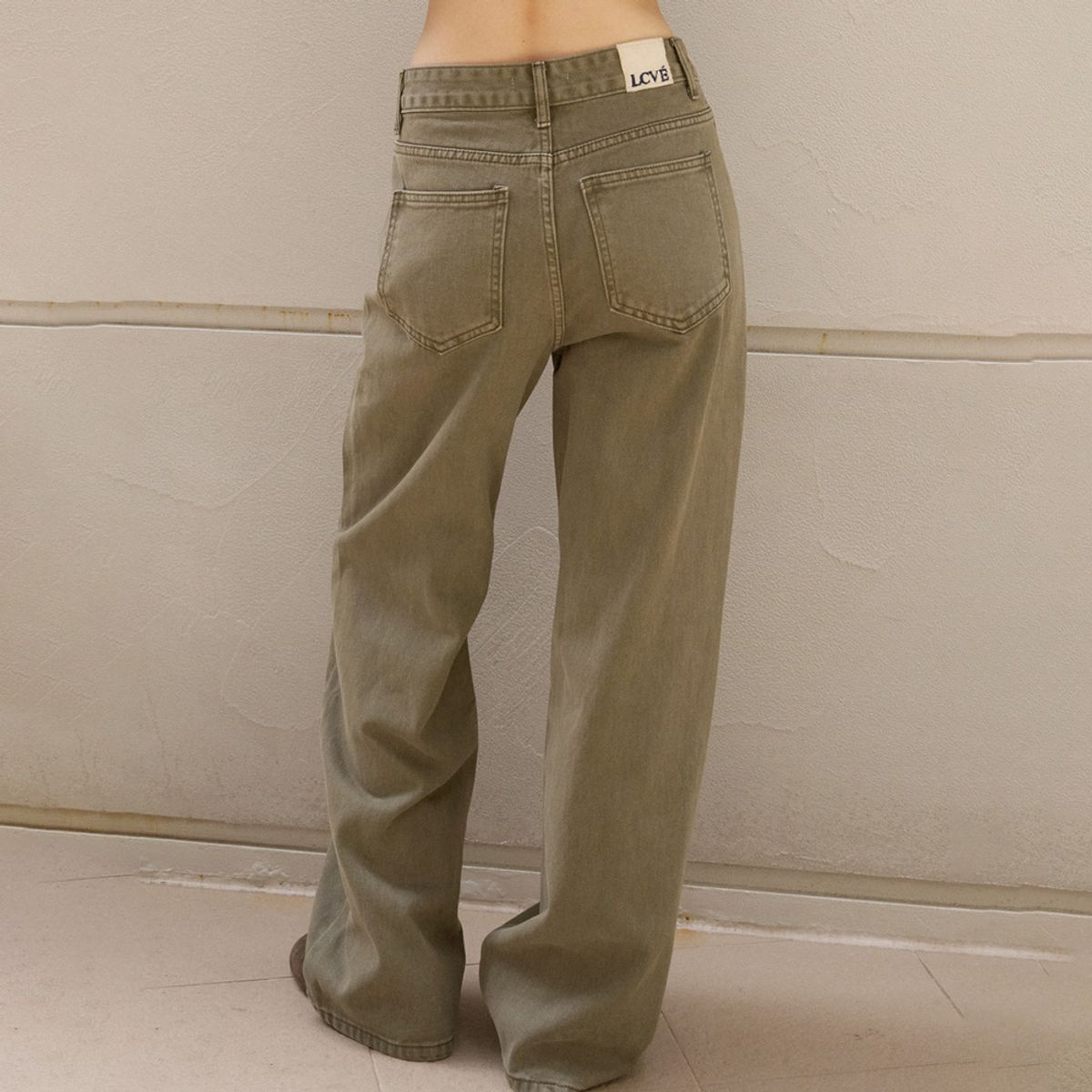엘씨브이(LCVE) STRAIGHT KHAKI DENIM PANTS