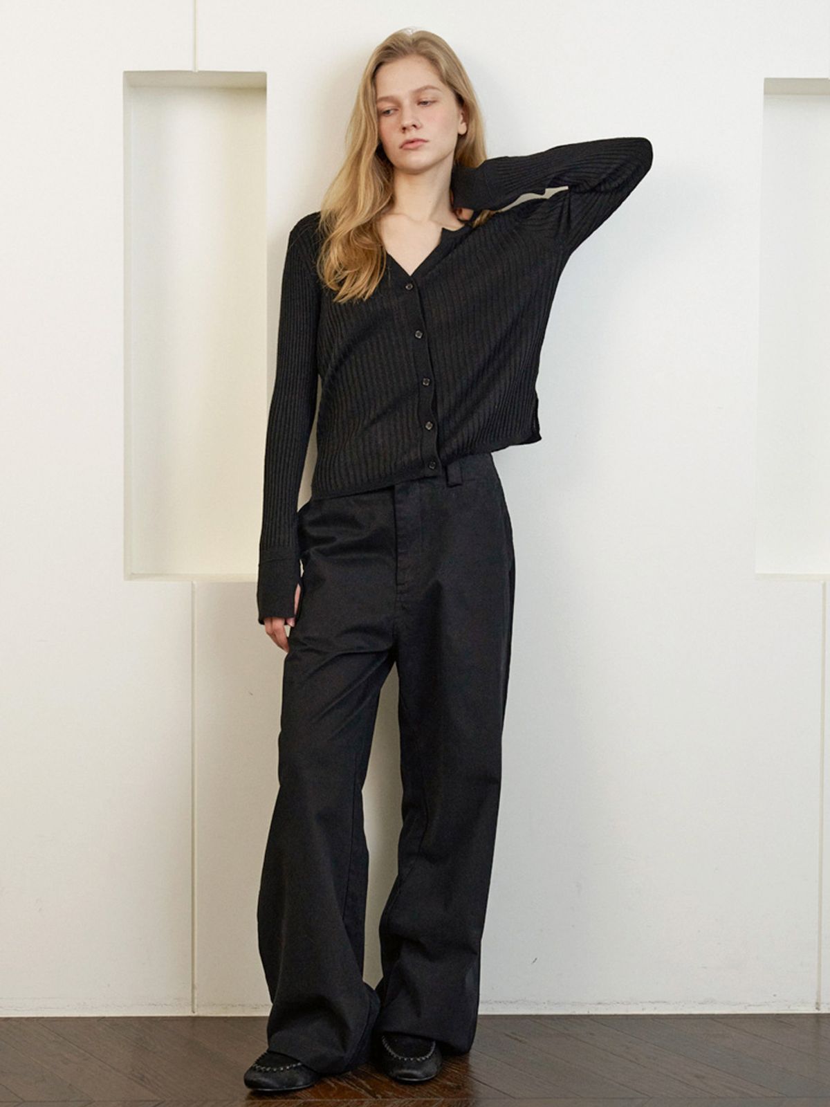 엘씨브이(LCVE) RELAXED FIT COTTON PANTS_BLACK