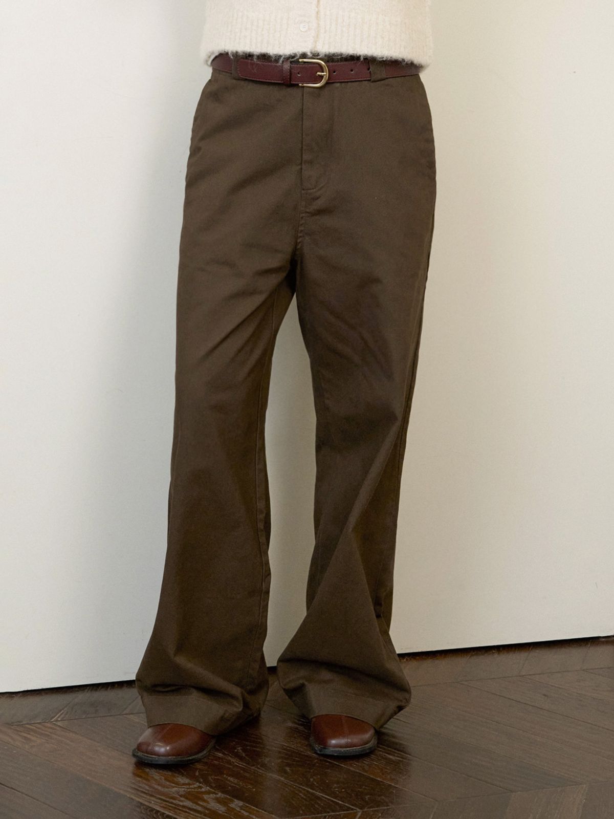 엘씨브이(LCVE) RELAXED FIT COTTON PANTS_BROWN
