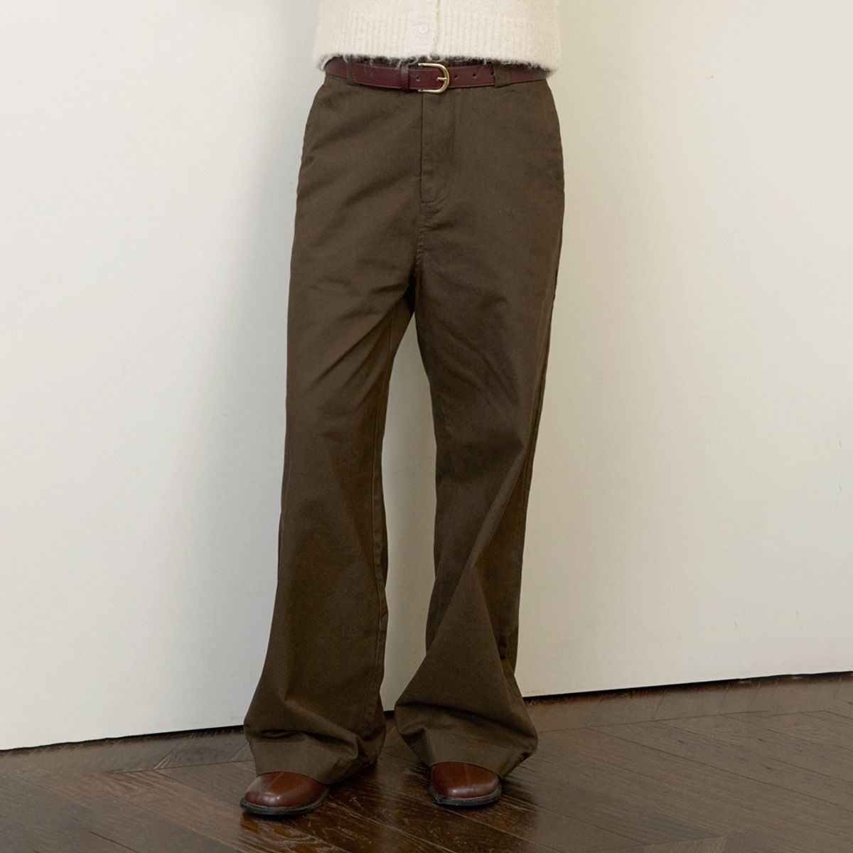 엘씨브이(LCVE) RELAXED FIT COTTON PANTS_BROWN