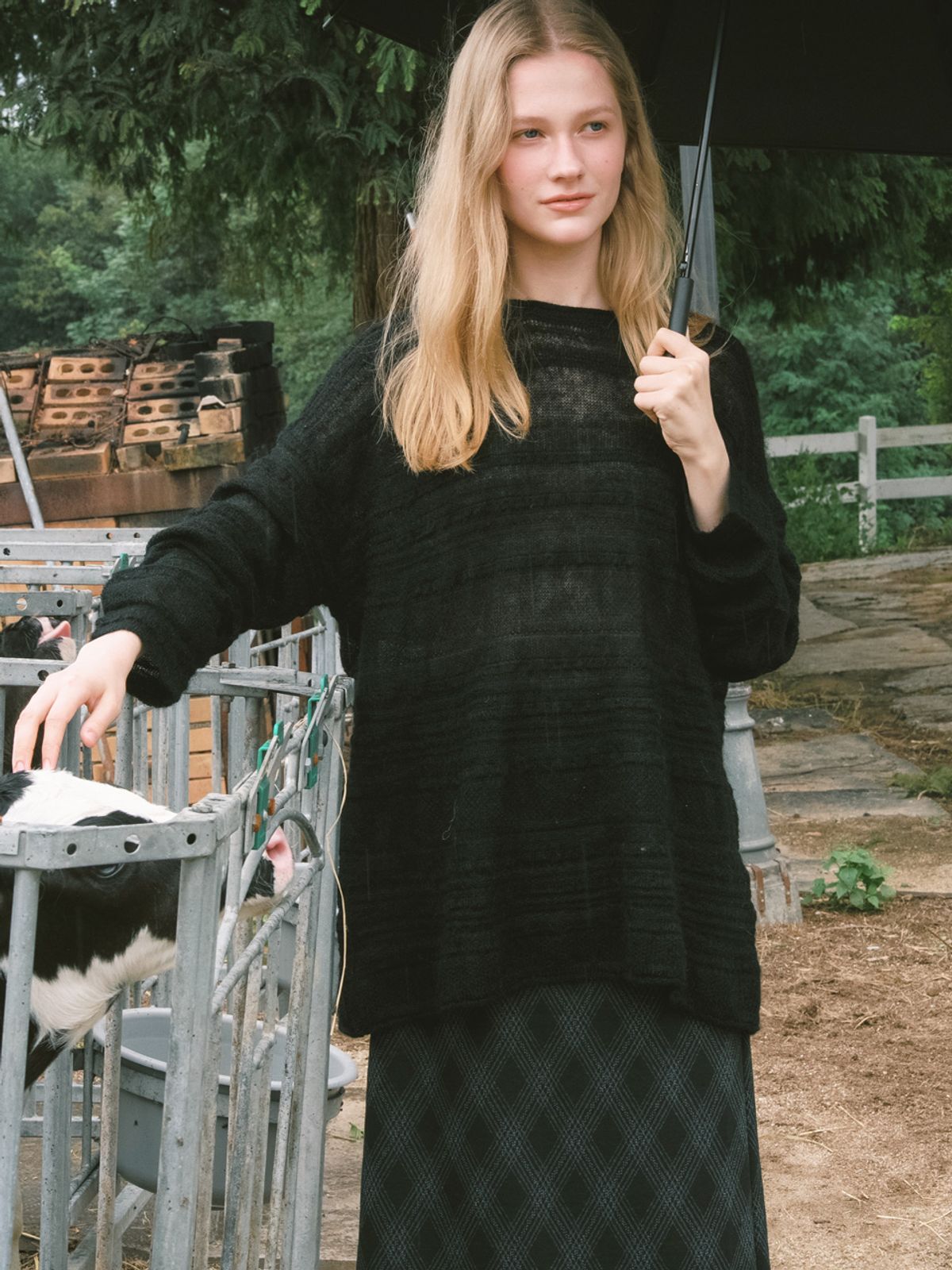 엘씨브이(LCVE) MOHAIR LOOSE FIT KNIT PULLOVER_BLACK