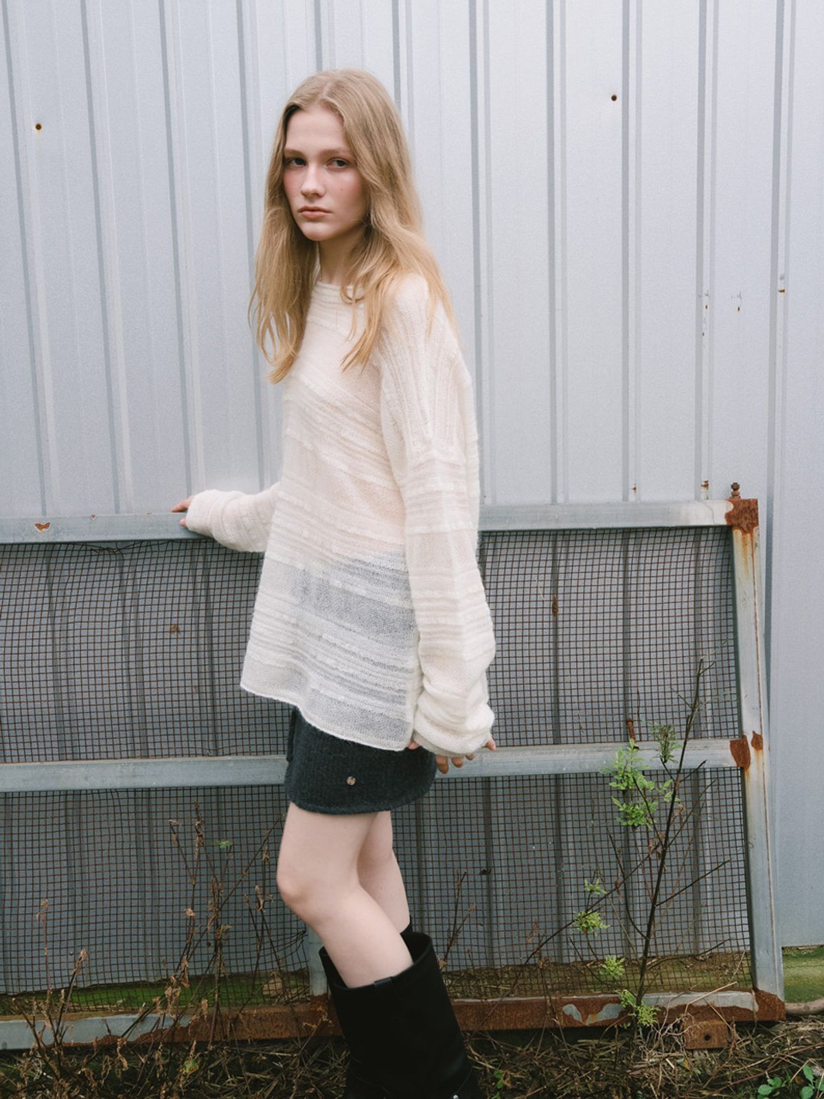 엘씨브이(LCVE) MOHAIR LOOSE FIT KNIT PULLOVER_IVORY