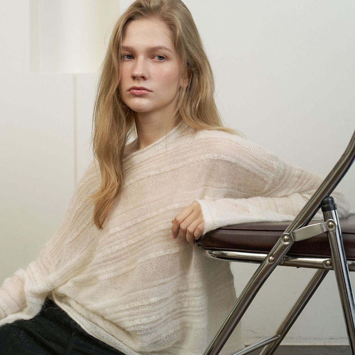 엘씨브이(LCVE) MOHAIR LOOSE FIT KNIT PULLOVER_IVORY