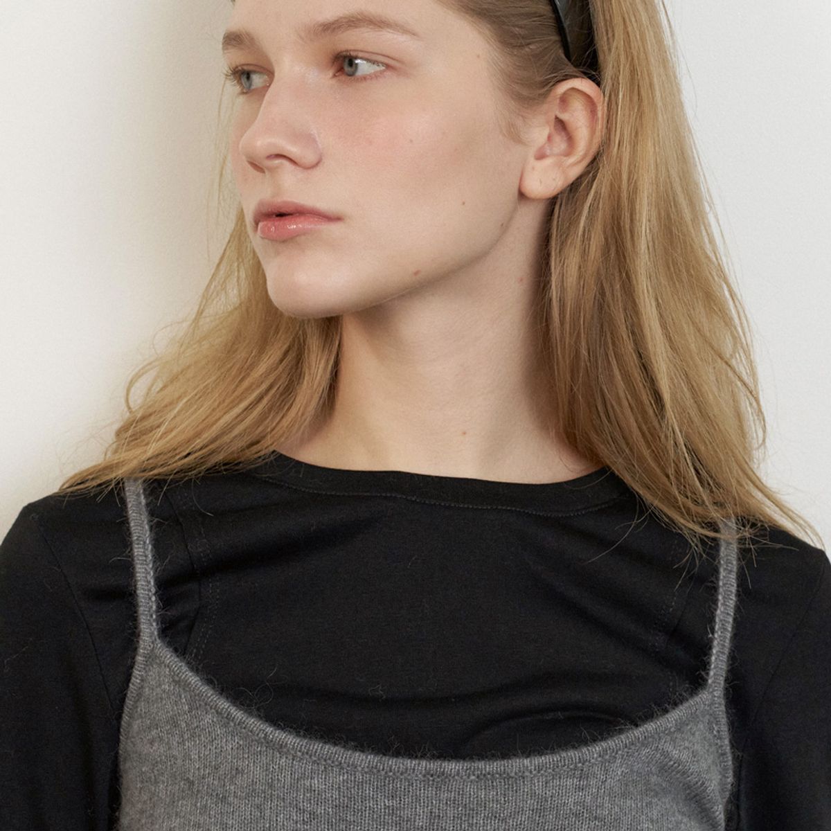엘씨브이(LCVE) RACCOON KNIT SLEEVELESS TOP_GRAY