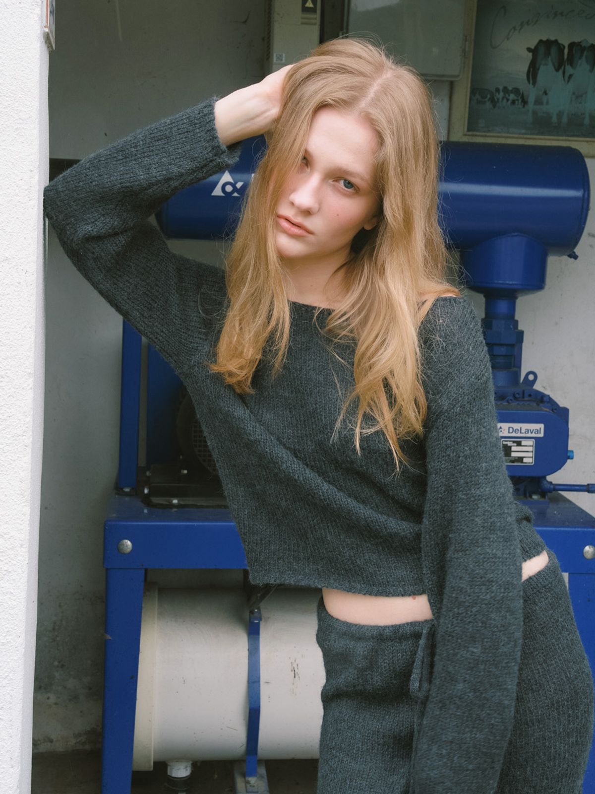 엘씨브이(LCVE) [SET] MOHAIR LAYERED KNIT SET_CHARCOAL