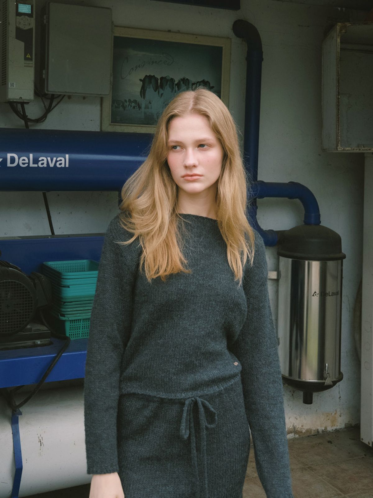 엘씨브이(LCVE) [SET] MOHAIR LAYERED KNIT SET_CHARCOAL