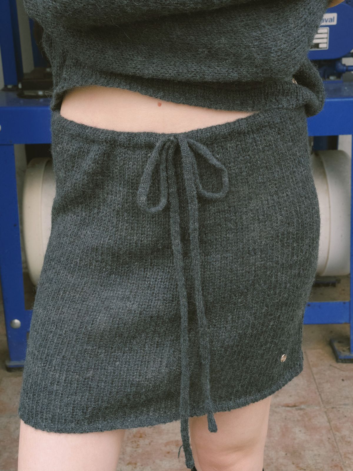 엘씨브이(LCVE) [SET] MOHAIR LAYERED KNIT SET_CHARCOAL