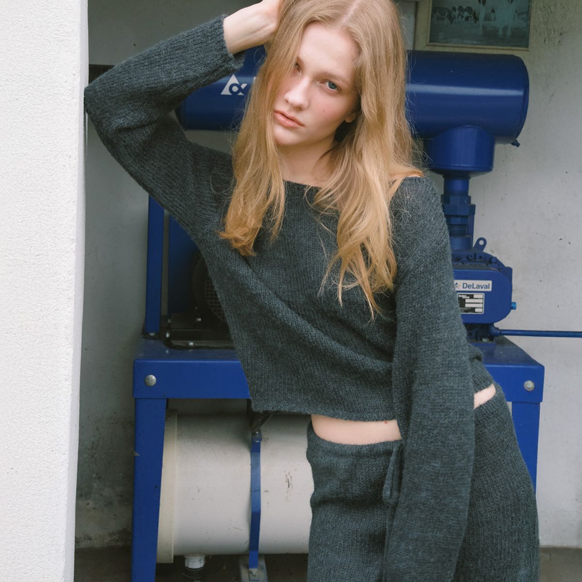 엘씨브이(LCVE) [SET] MOHAIR LAYERED KNIT SET_CHARCOAL