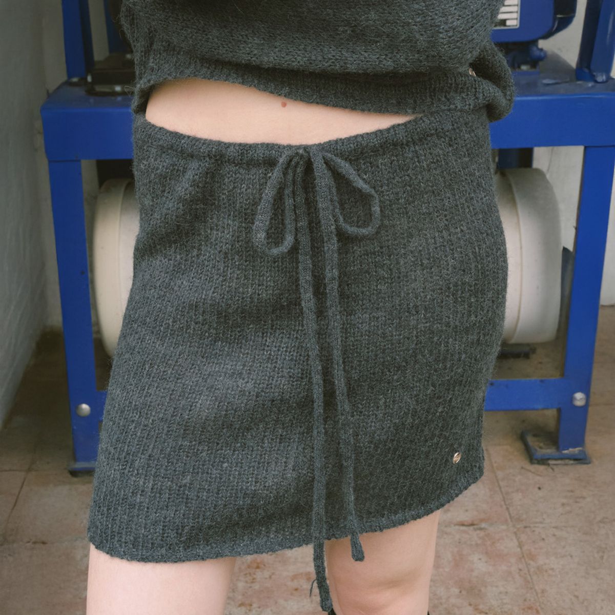 엘씨브이(LCVE) [SET] MOHAIR LAYERED KNIT SET_CHARCOAL