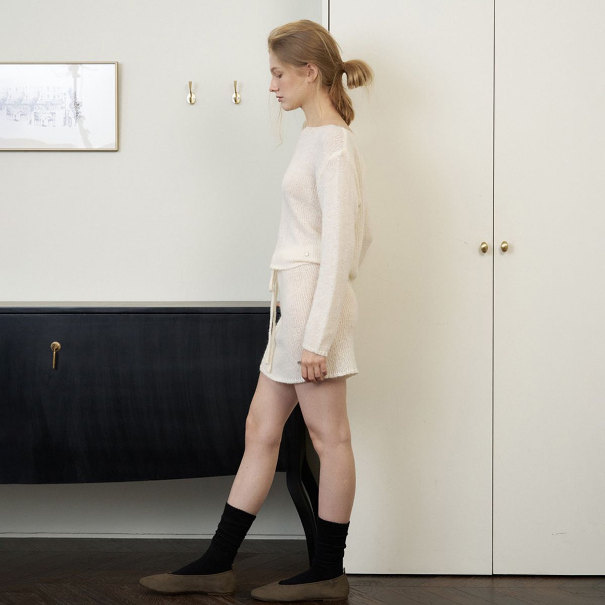 엘씨브이(LCVE) [SET] MOHAIR LAYERED KNIT SET_IVORY
