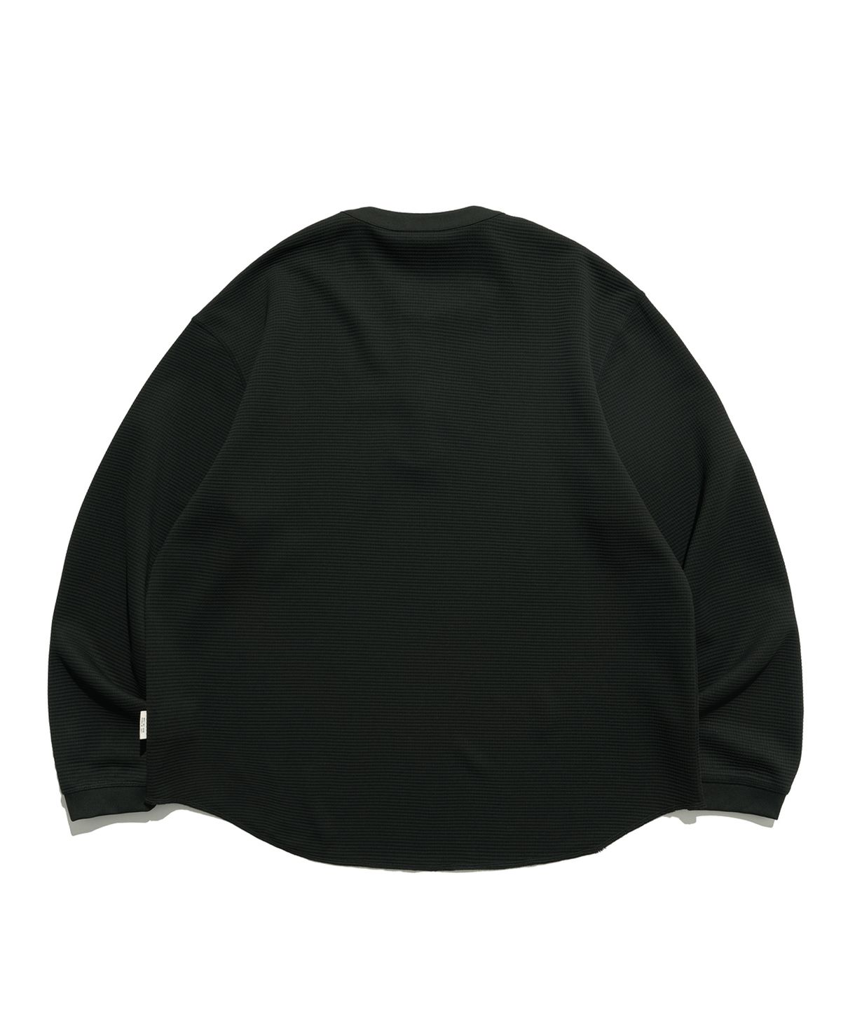 미드업데이트(MIDUPDATE) Heavy Waffle Henley Loose L/S Tee_BLK