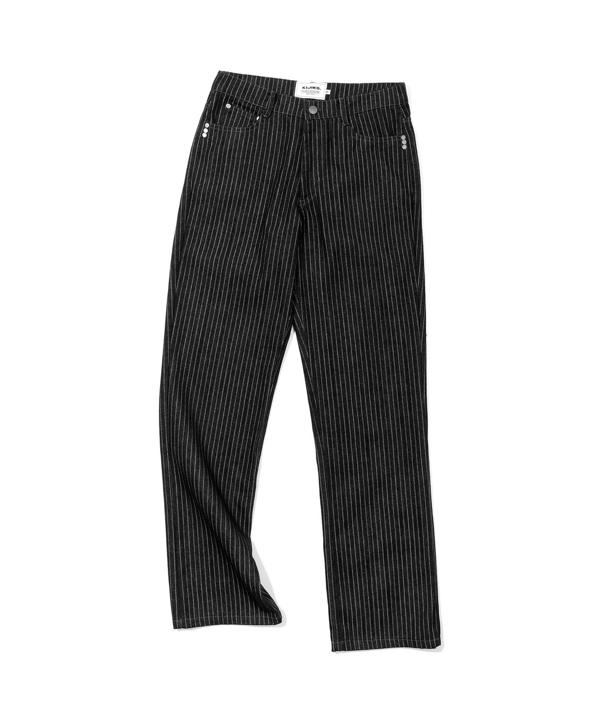 키지코(KIJIKO) ke620. Slim Semi-Low Adjust Denim Pinstripe