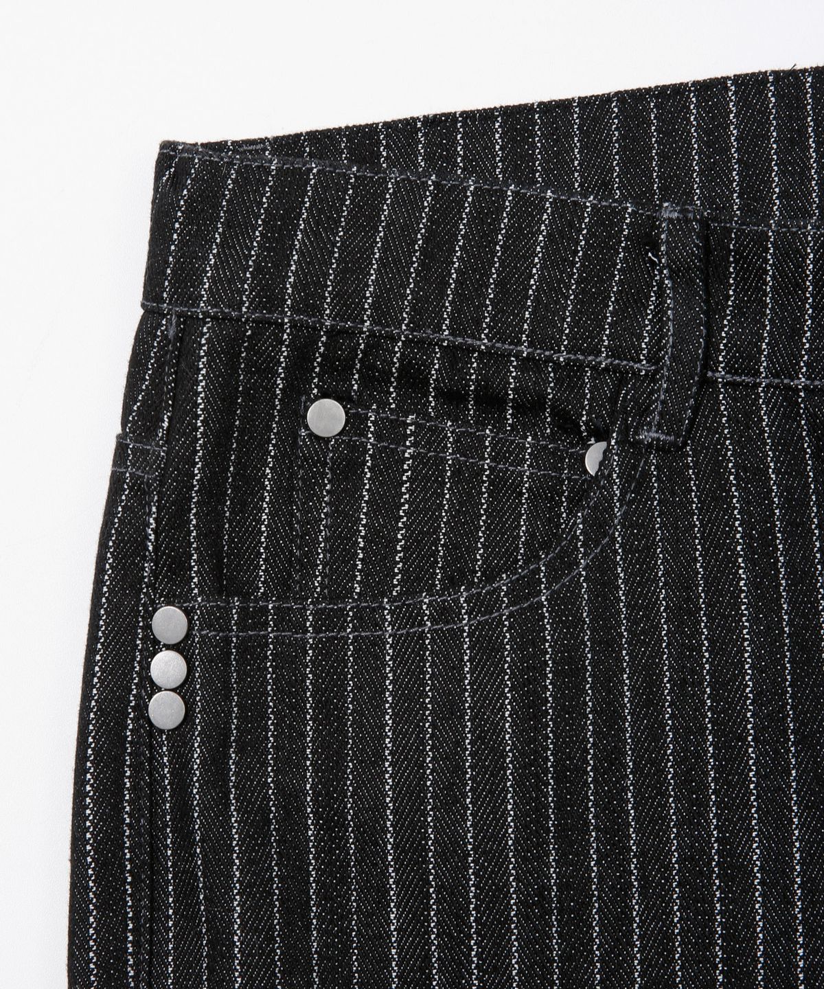 키지코(KIJIKO) ke620. Slim Semi-Low Adjust Denim Pinstripe