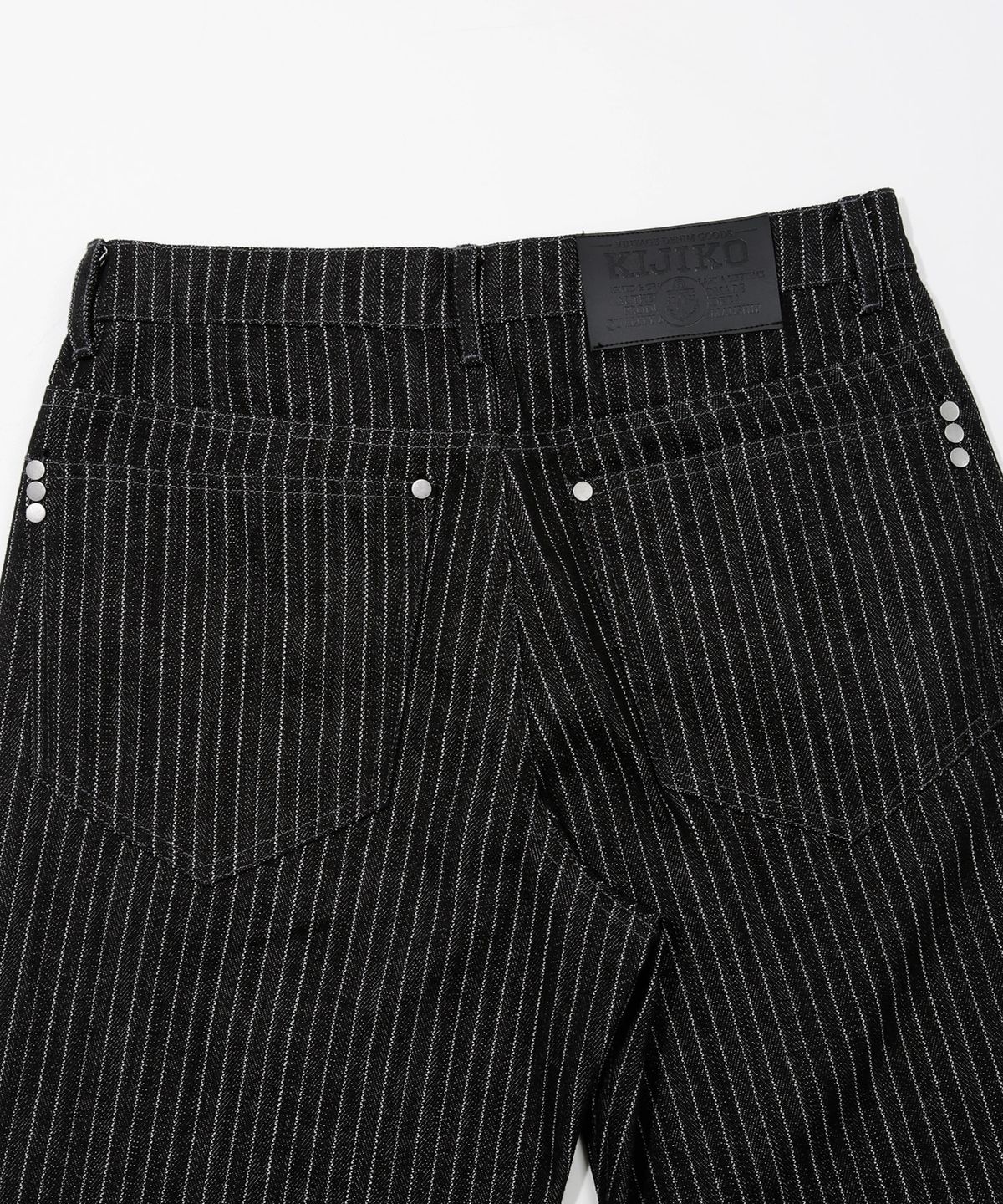 키지코(KIJIKO) ke620. Slim Semi-Low Adjust Denim Pinstripe