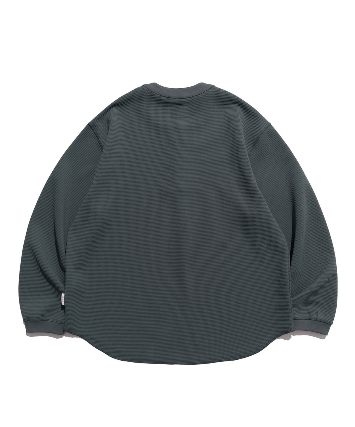 미드업데이트(MIDUPDATE) Heavy Waffle Henley Loose L/S Tee_LBL