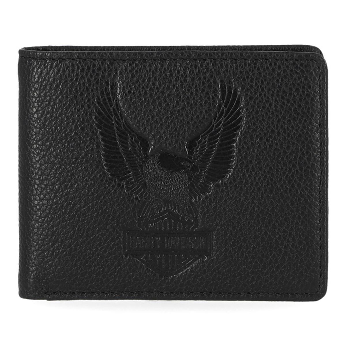 할리데이비슨(HARLEY-DAVIDSON) 남성 페블 레더 클래식 이글 반지갑