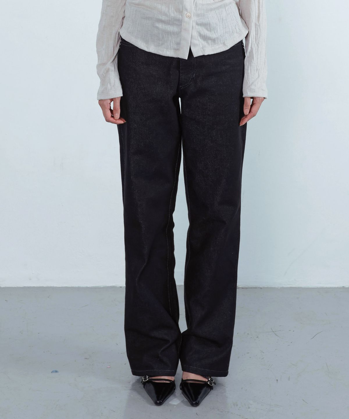 키지코(KIJIKO) ke620. Slim Semi-Low Adjust Denim Black