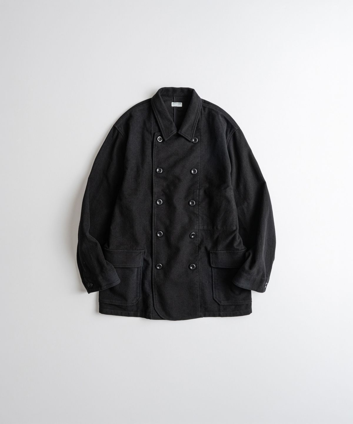 비헤비어(BEHEAVYER) SOFT MOLESKIN FRENCH DB JACKET faded black