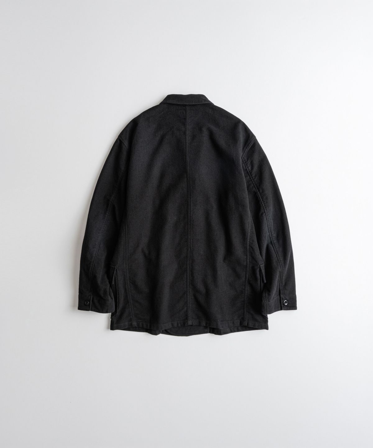 비헤비어(BEHEAVYER) SOFT MOLESKIN FRENCH DB JACKET faded black