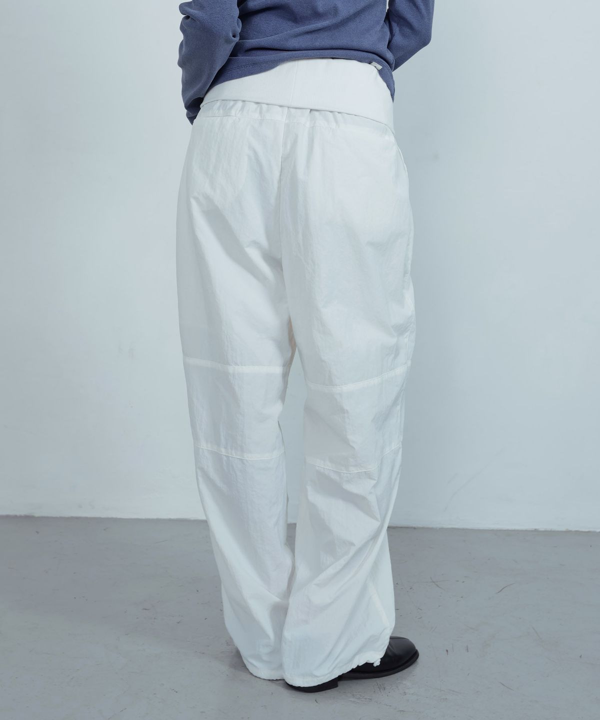 키지코(KIJIKO) ke619. Eyelet Folding Nylon Pants White