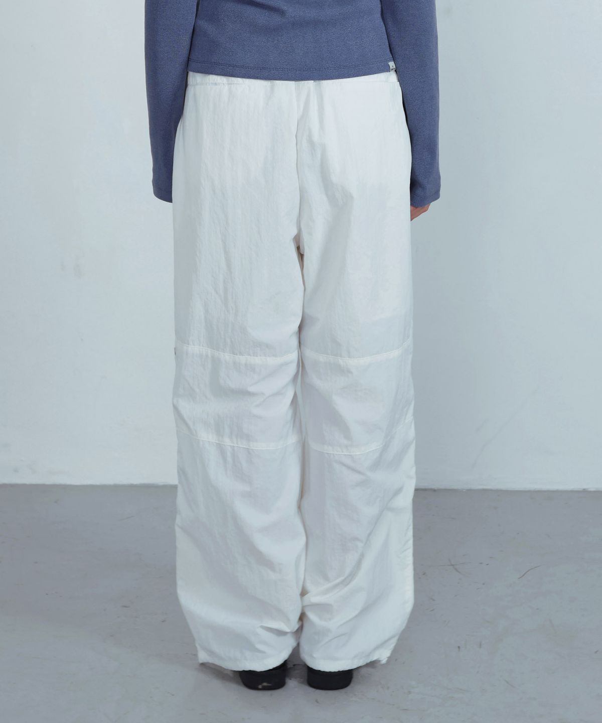 키지코(KIJIKO) ke619. Eyelet Folding Nylon Pants White
