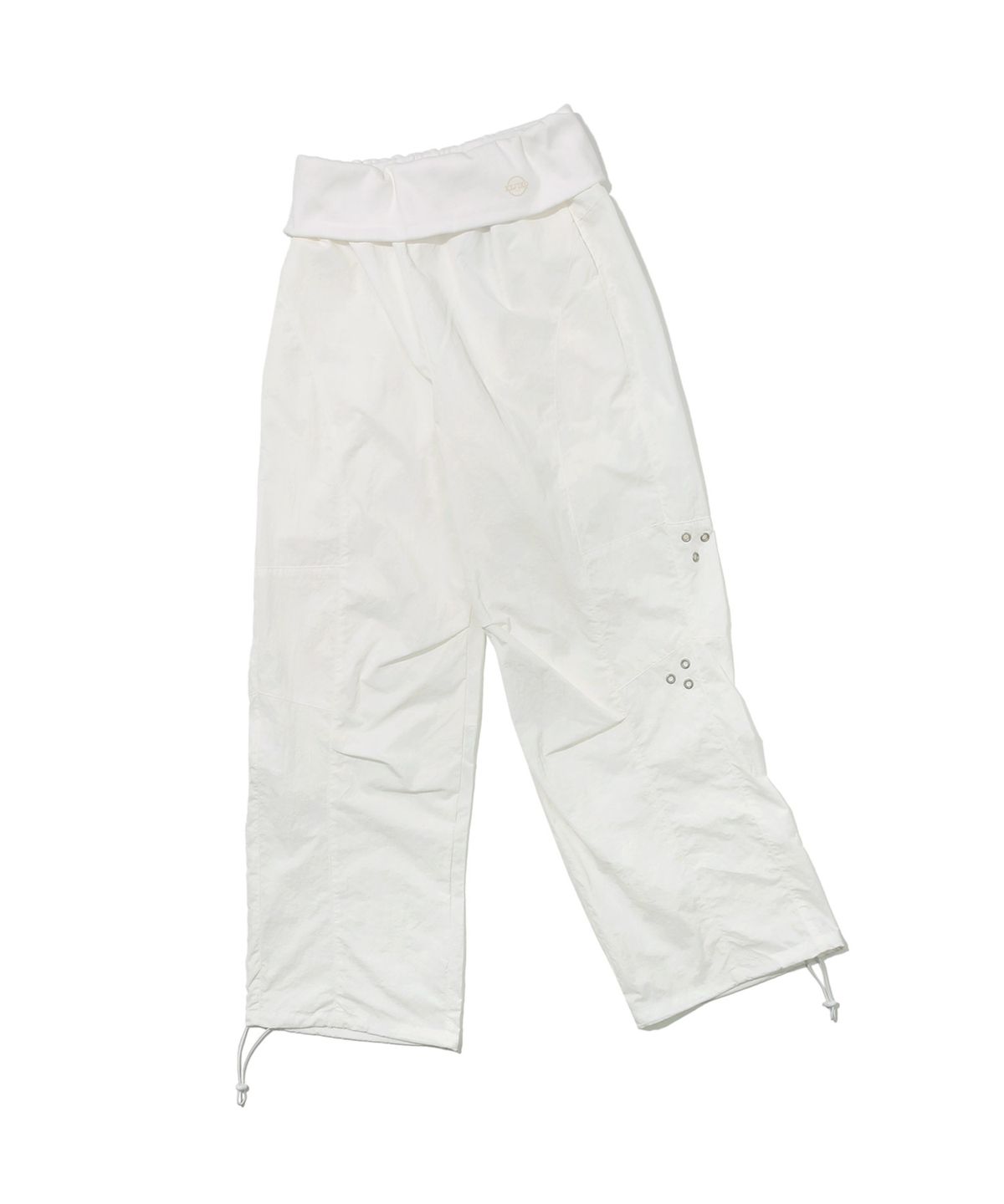 키지코(KIJIKO) ke619. Eyelet Folding Nylon Pants White