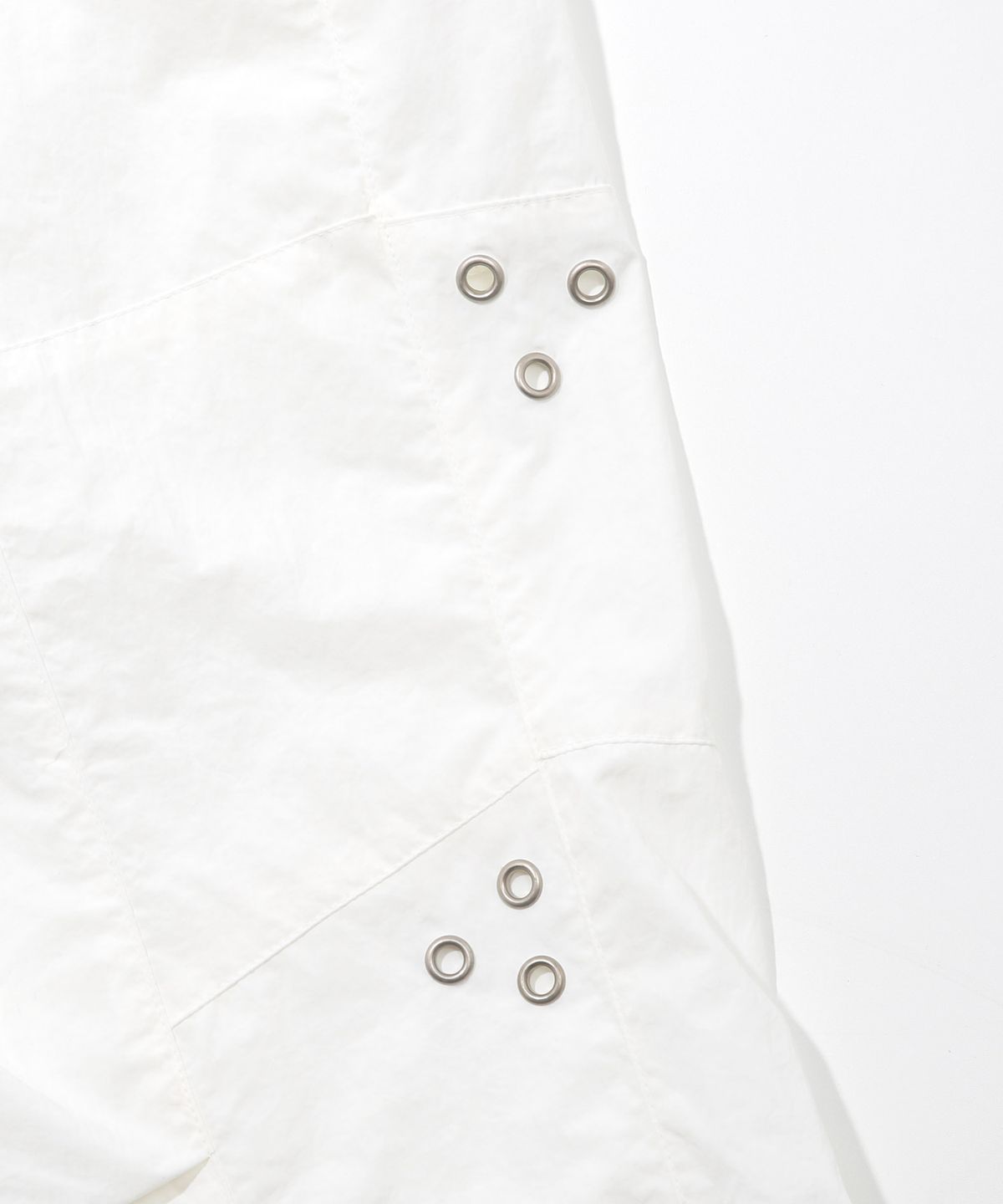키지코(KIJIKO) ke619. Eyelet Folding Nylon Pants White
