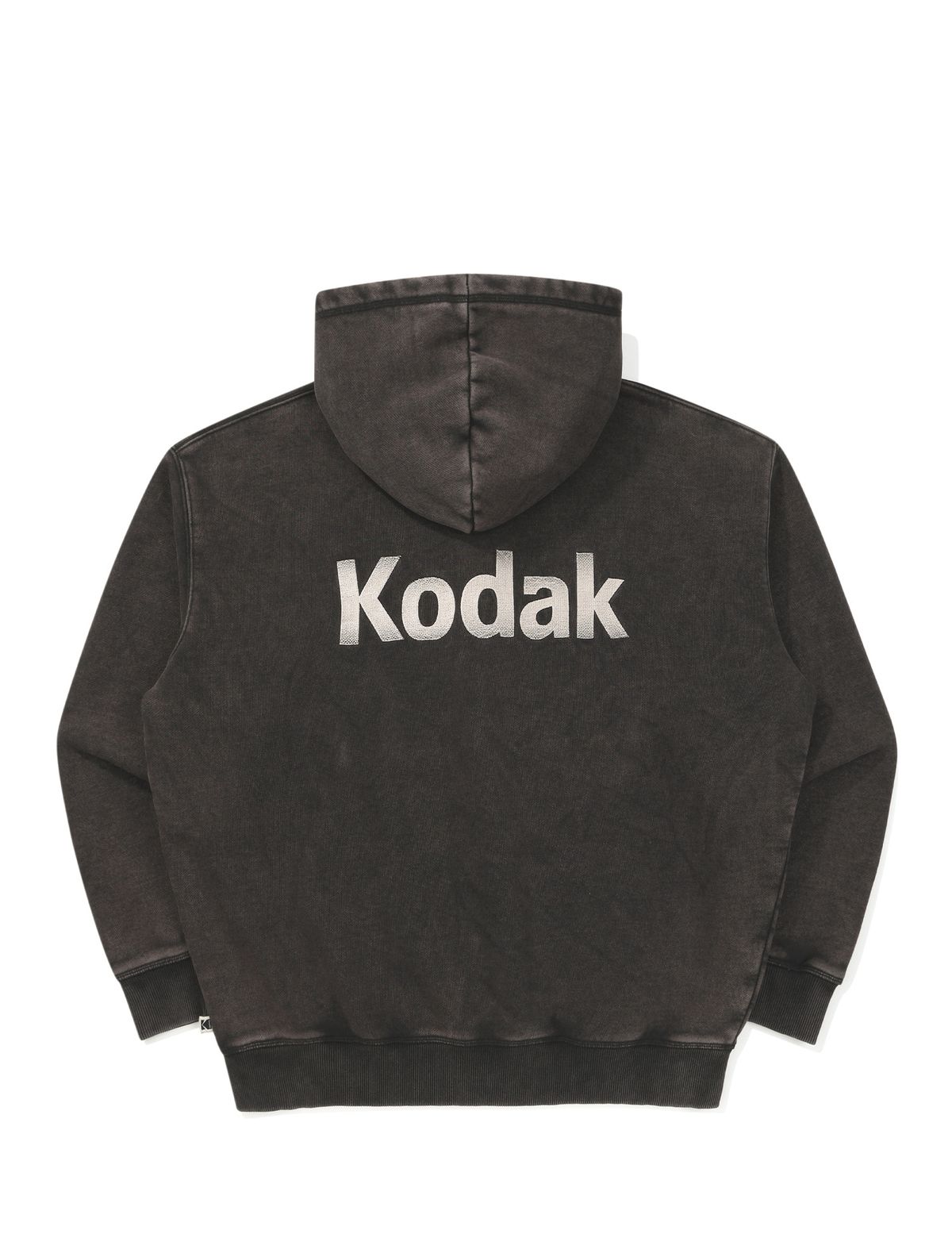 코닥(KODAK) 플래시 스노우 워싱 기모 후드집업 BLACK