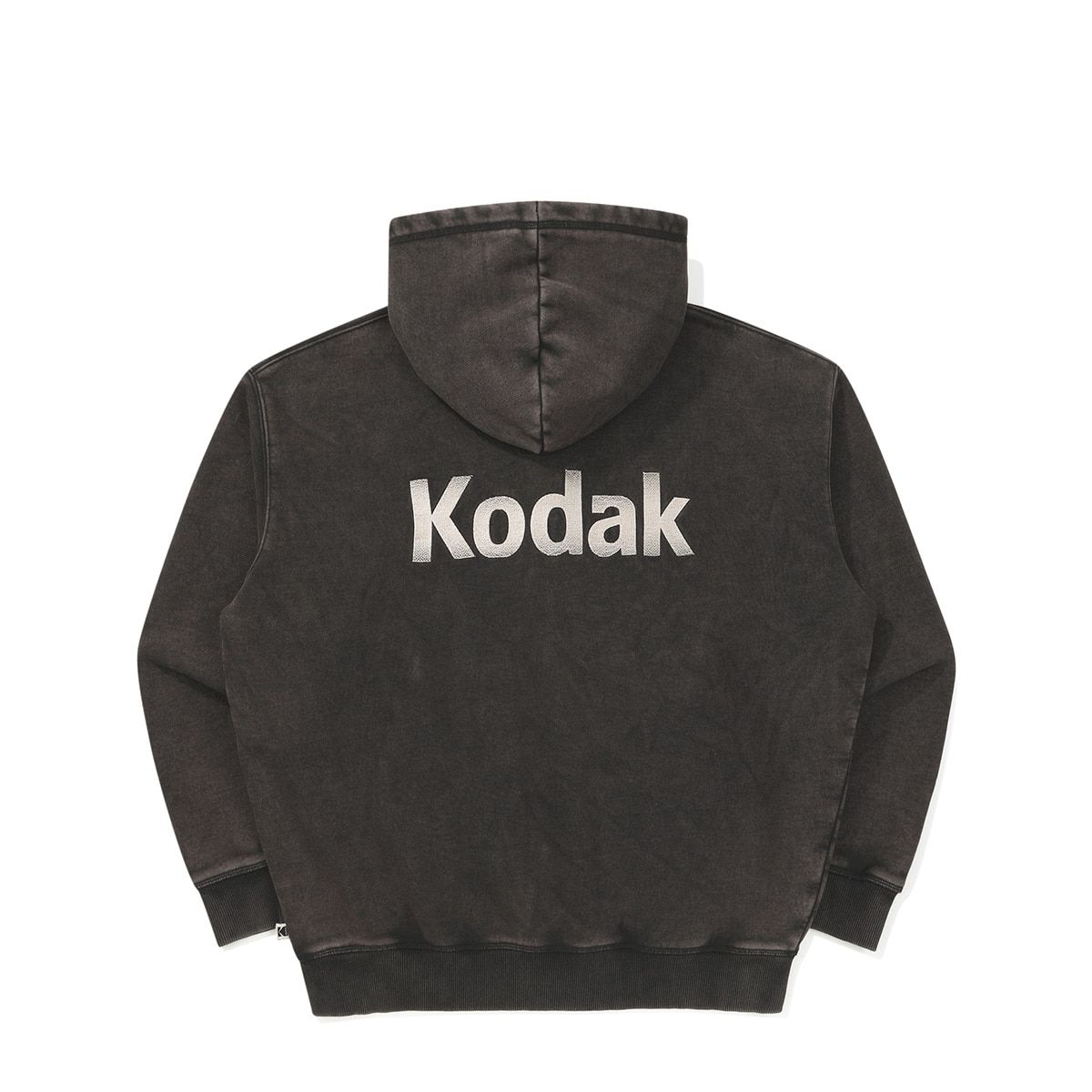 코닥(KODAK) 플래시 스노우 워싱 기모 후드집업 BLACK