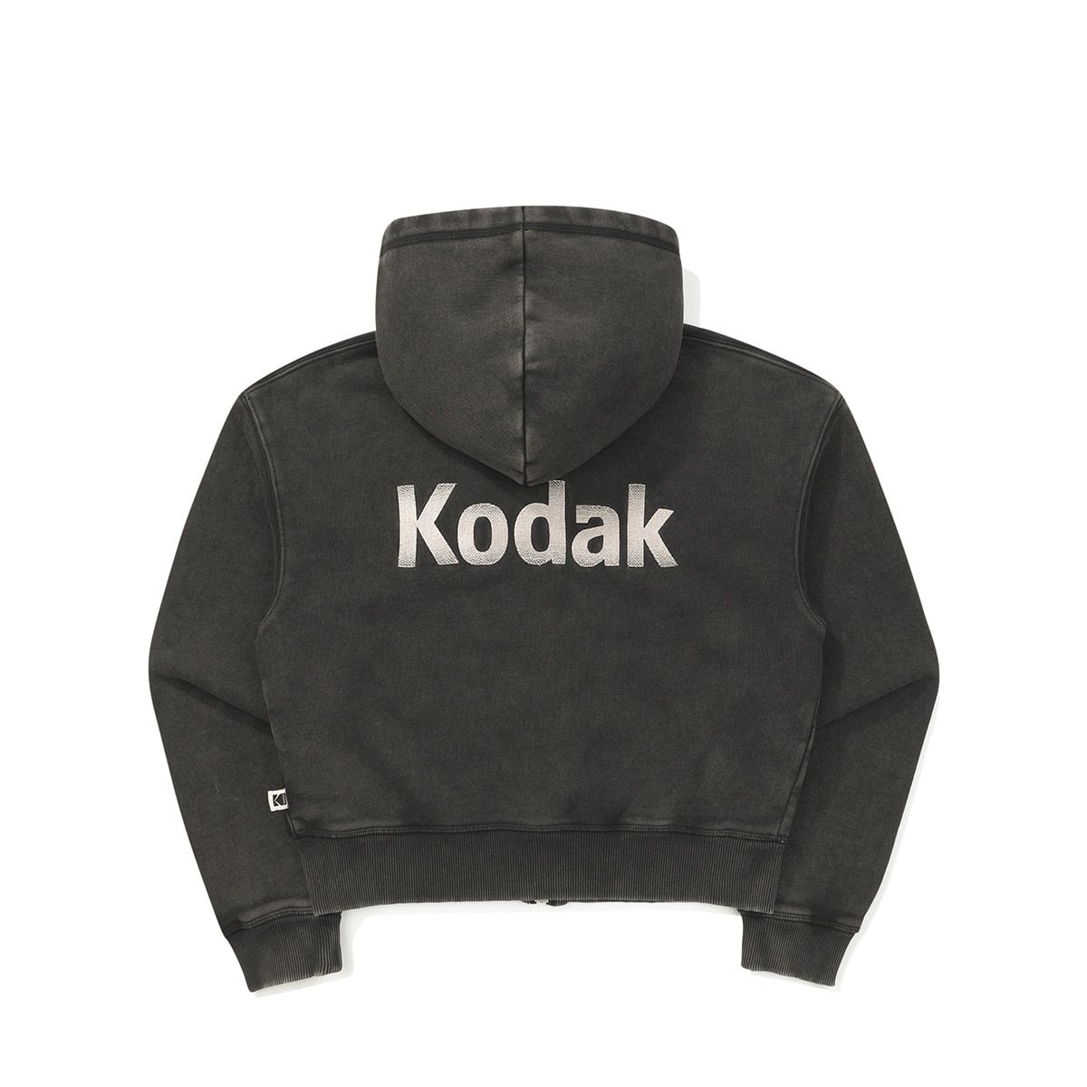 코닥(KODAK) 플래시 스노우 워싱 기모 후드집업 우먼 BLACK