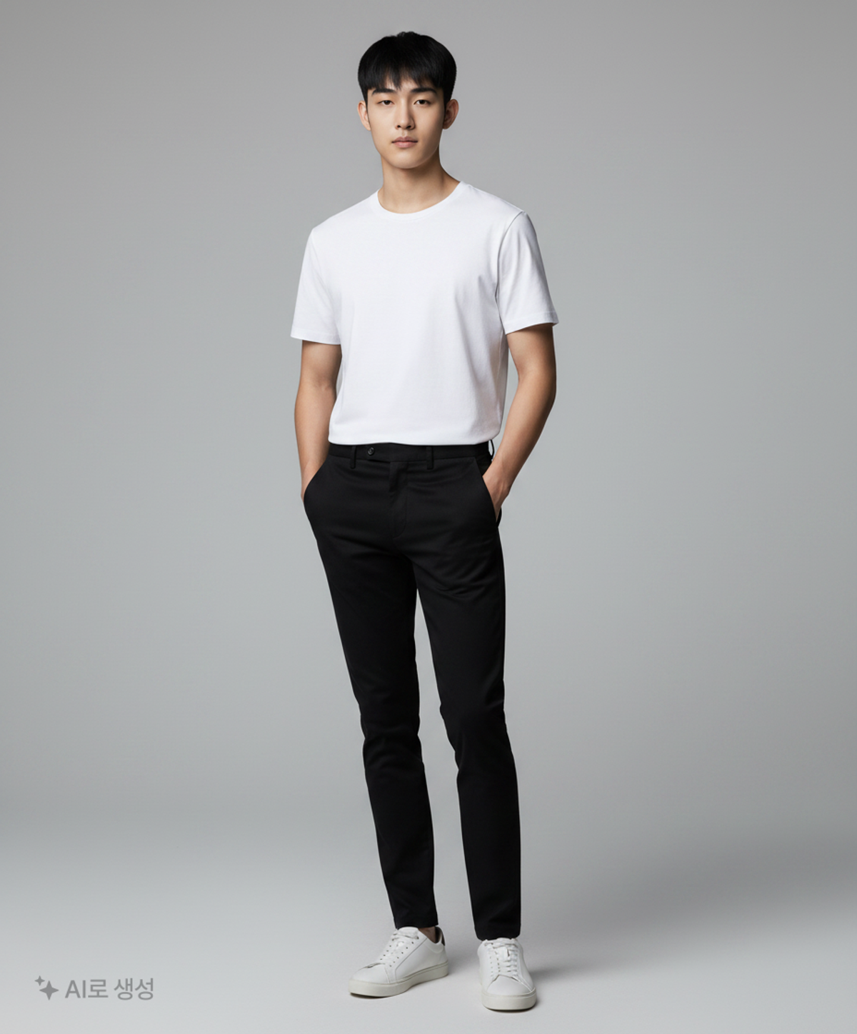 무신사 스탠다드(MUSINSA STANDARD) 레이어드 크루 넥 티셔츠_일반 기장 [화이트] L