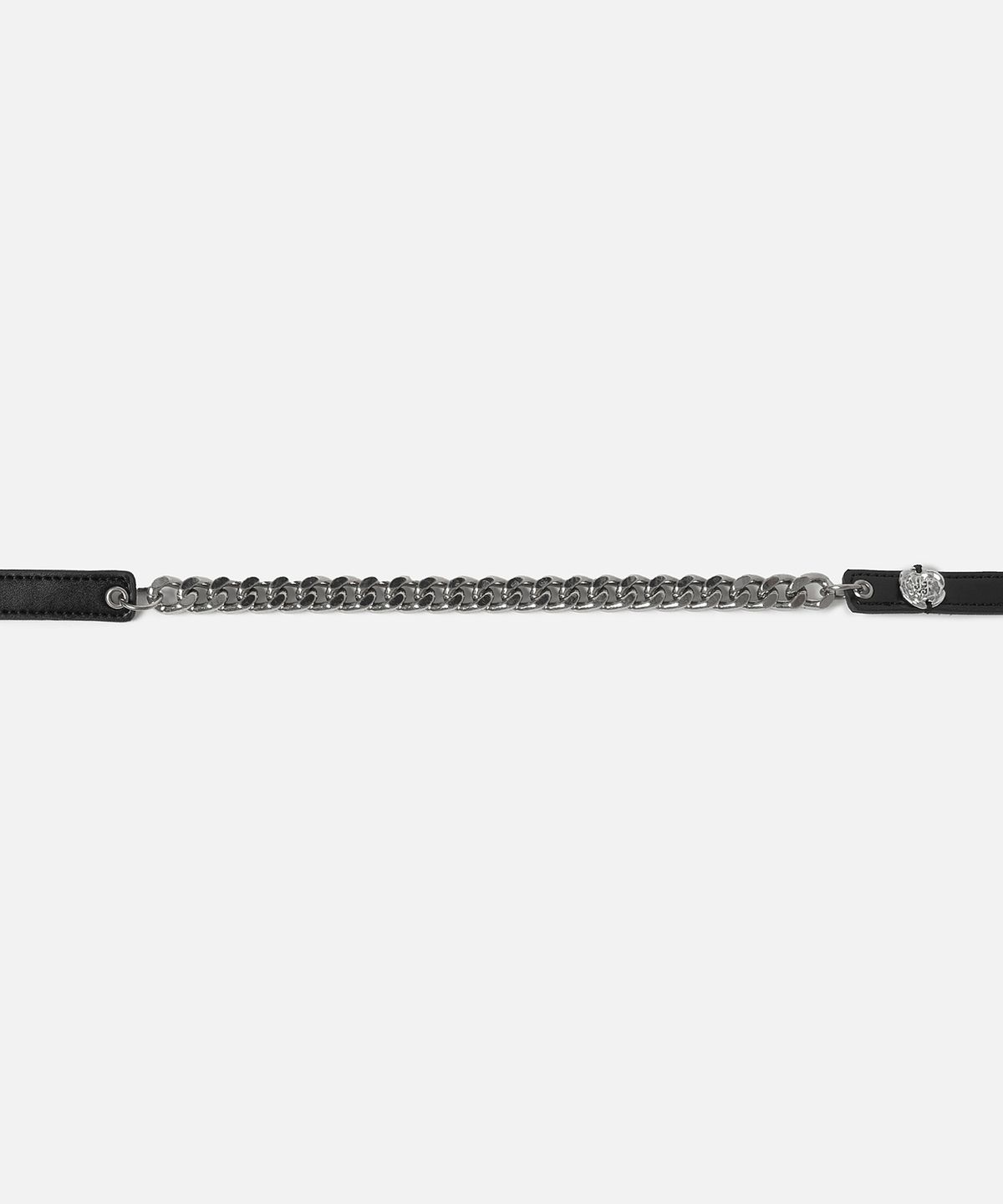 인스턴트펑크(INSTANTFUNK) CHAIN MIX LEATHER BELT - BLACK
