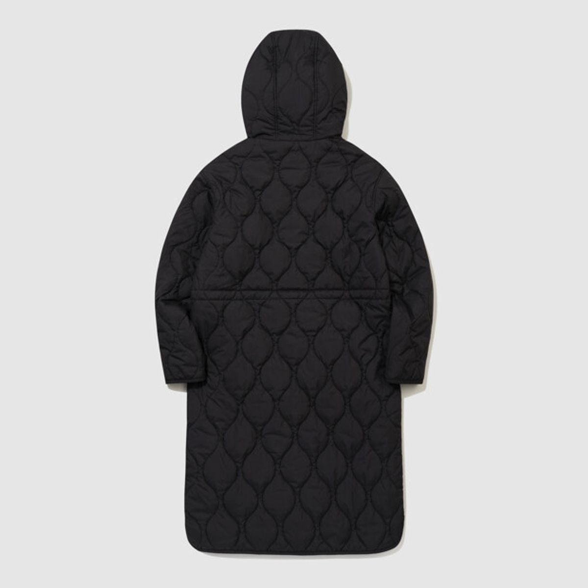 르꼬끄(LECOQ) 여성 루즈핏 후드 퀼팅 롱 패딩 - 블랙 QR422JPDO1