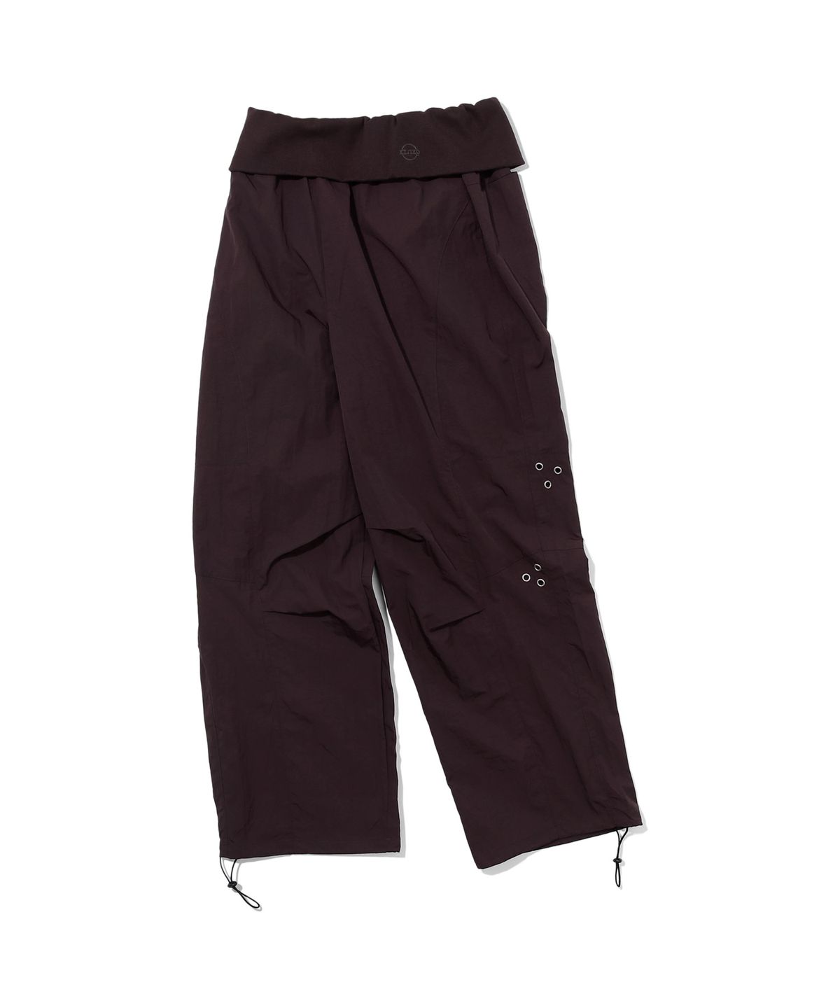 키지코(KIJIKO) ke619. Eyelet Folding Nylon Pants Burgundy