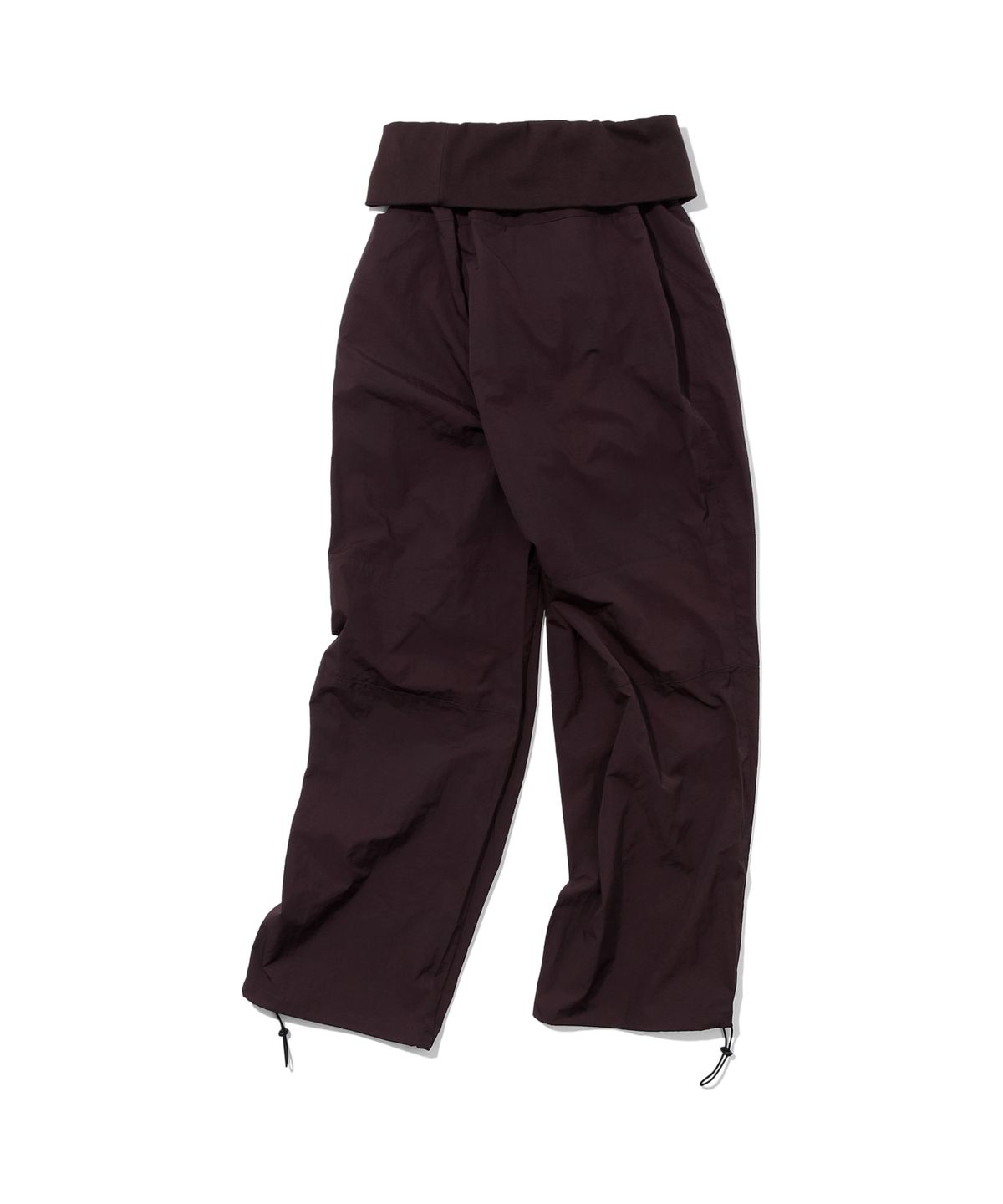 키지코(KIJIKO) ke619. Eyelet Folding Nylon Pants Burgundy