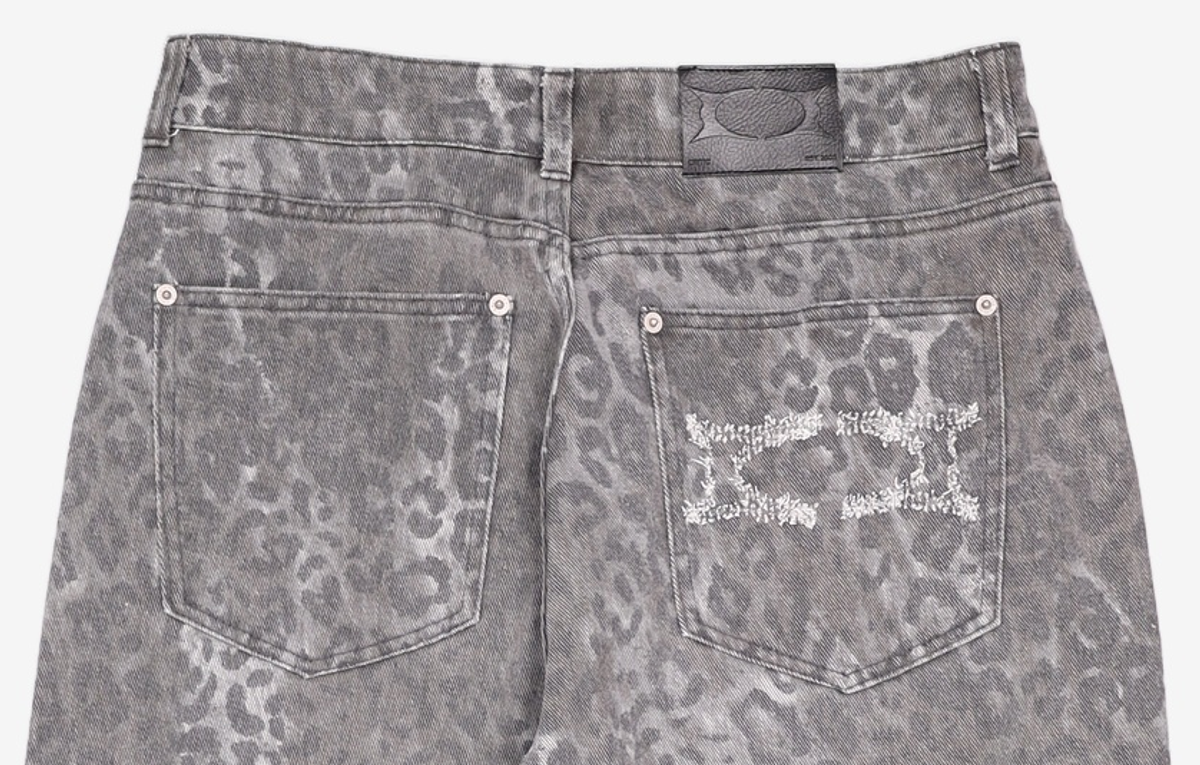 크리틱(CRITIC) LEOPARD CURVED PANTS CHARCOAL L