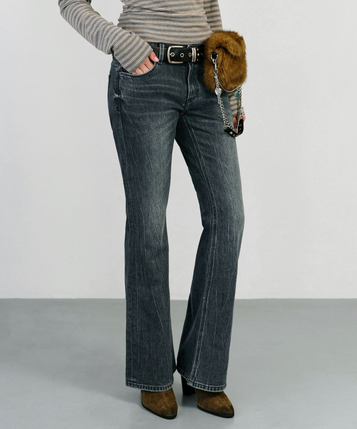 인스턴트펑크(INSTANTFUNK) TULIP POCKET BOOTCUT DENIM - BLUE
