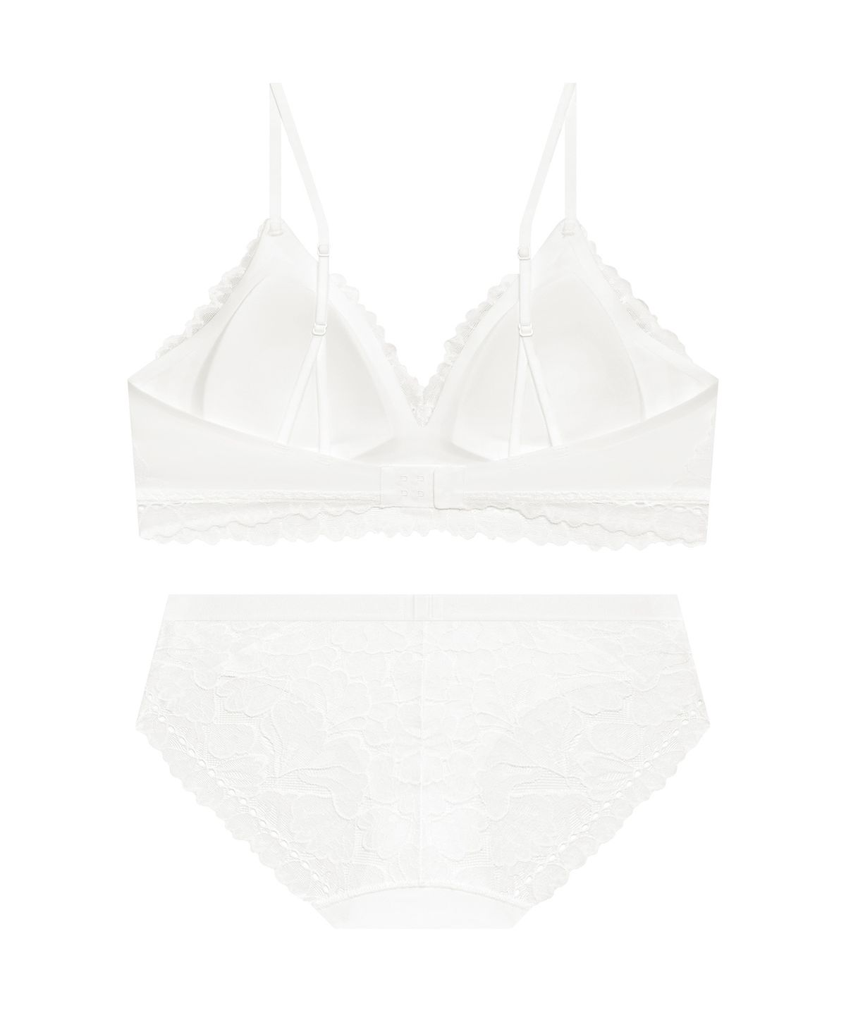 코데즈컴바인 이너웨어(CODES COMBINE INNERWEAR) 플로럴 샤워 프리컷 브라렛 팬티 세트_아이보리