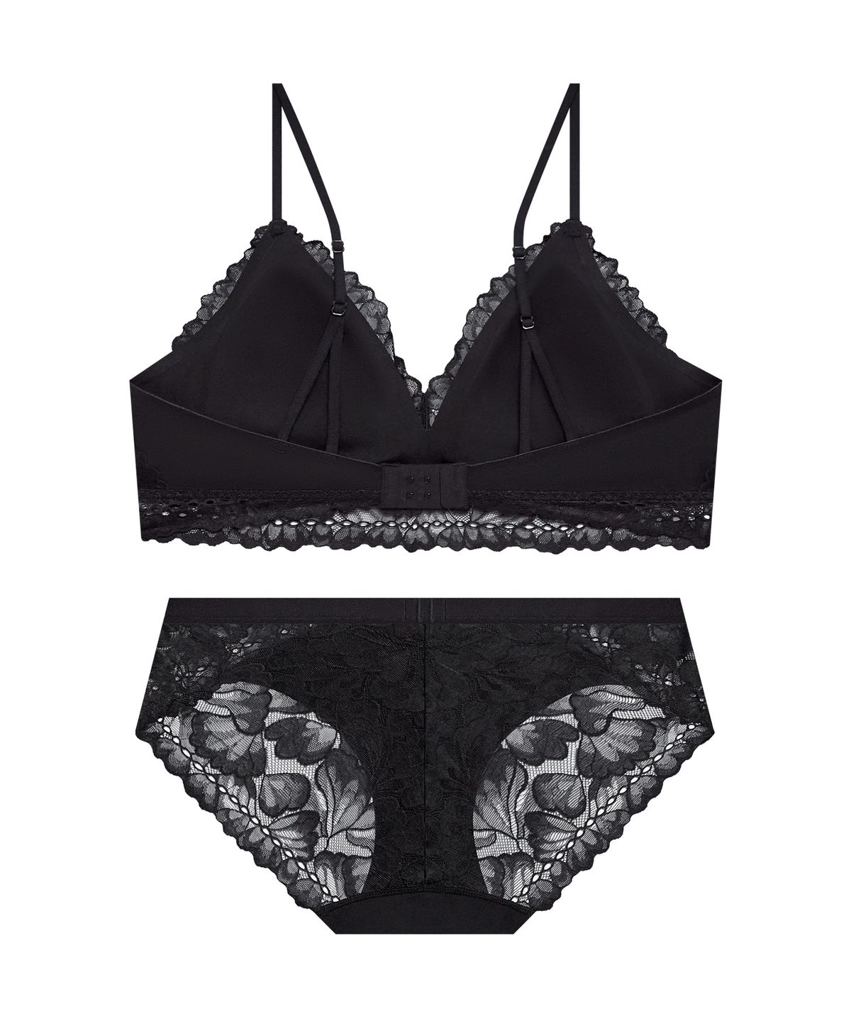 코데즈컴바인 이너웨어(CODES COMBINE INNERWEAR) 플로럴 샤워 프리컷 브라렛 팬티 세트_블랙