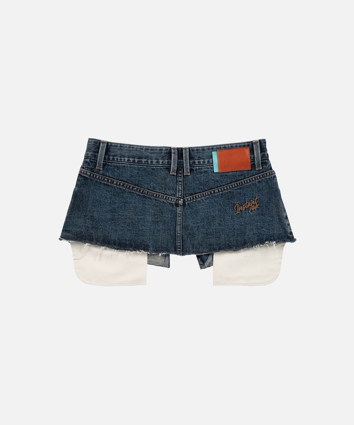 인스턴트펑크(INSTANTFUNK) RAW EDGE DENIM WRAP SKIRT - BLUE