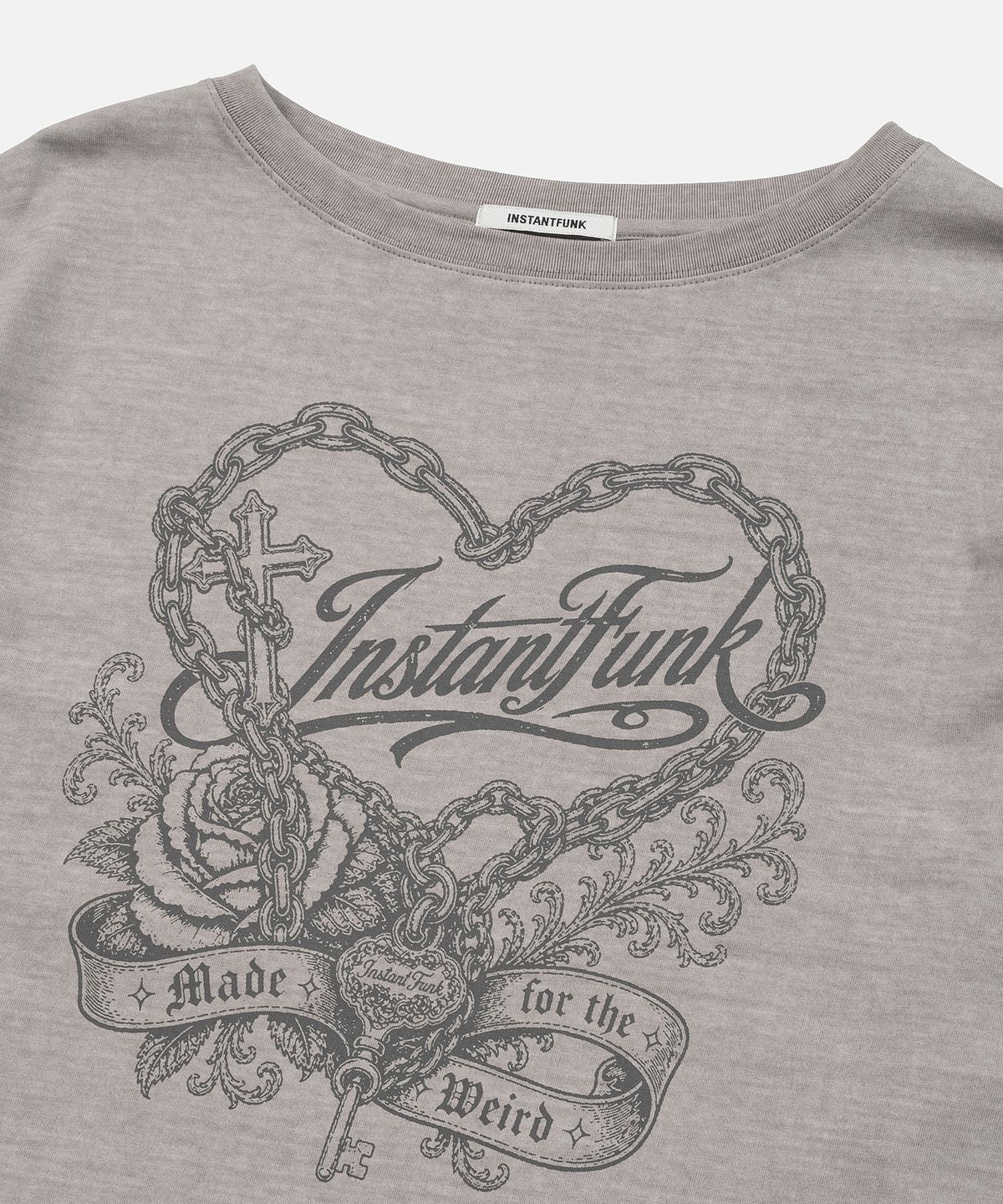 인스턴트펑크(INSTANTFUNK) OVERSIZED HEART GRAPHIC TEE - GREY