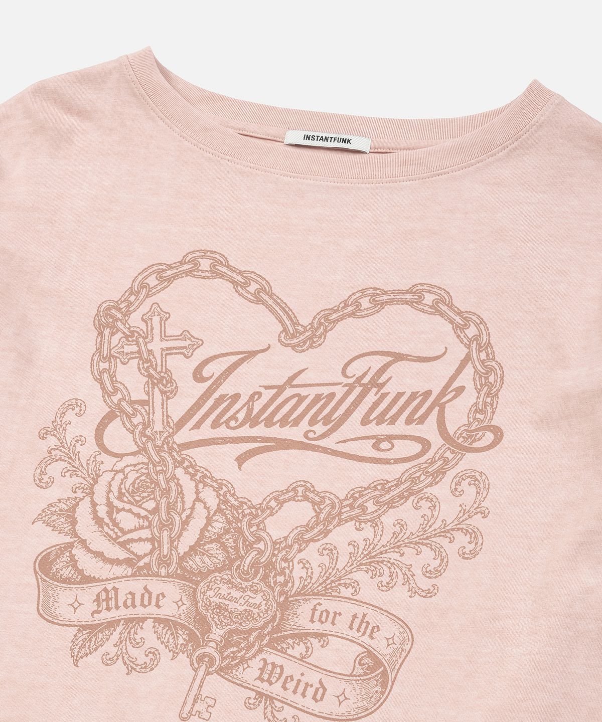 인스턴트펑크(INSTANTFUNK) OVERSIZED HEART GRAPHIC TEE - PINK