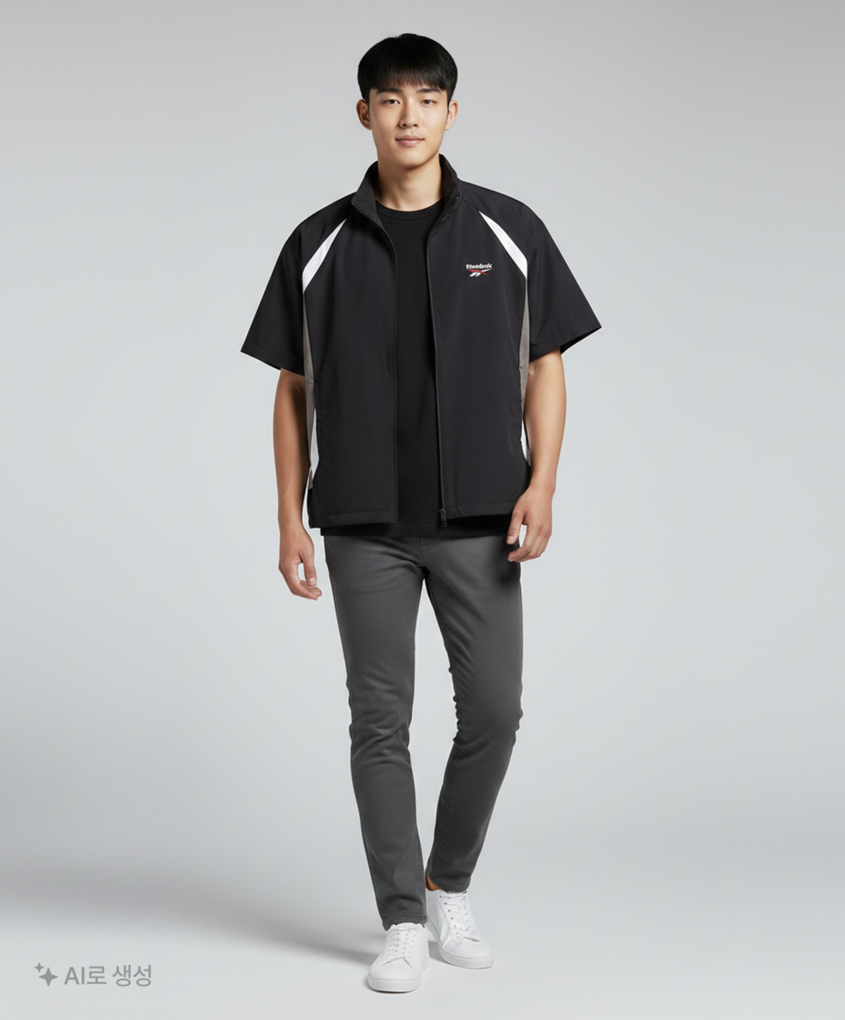 리복(REEBOK) 일립스 반팔 아노락 - 블랙 XL