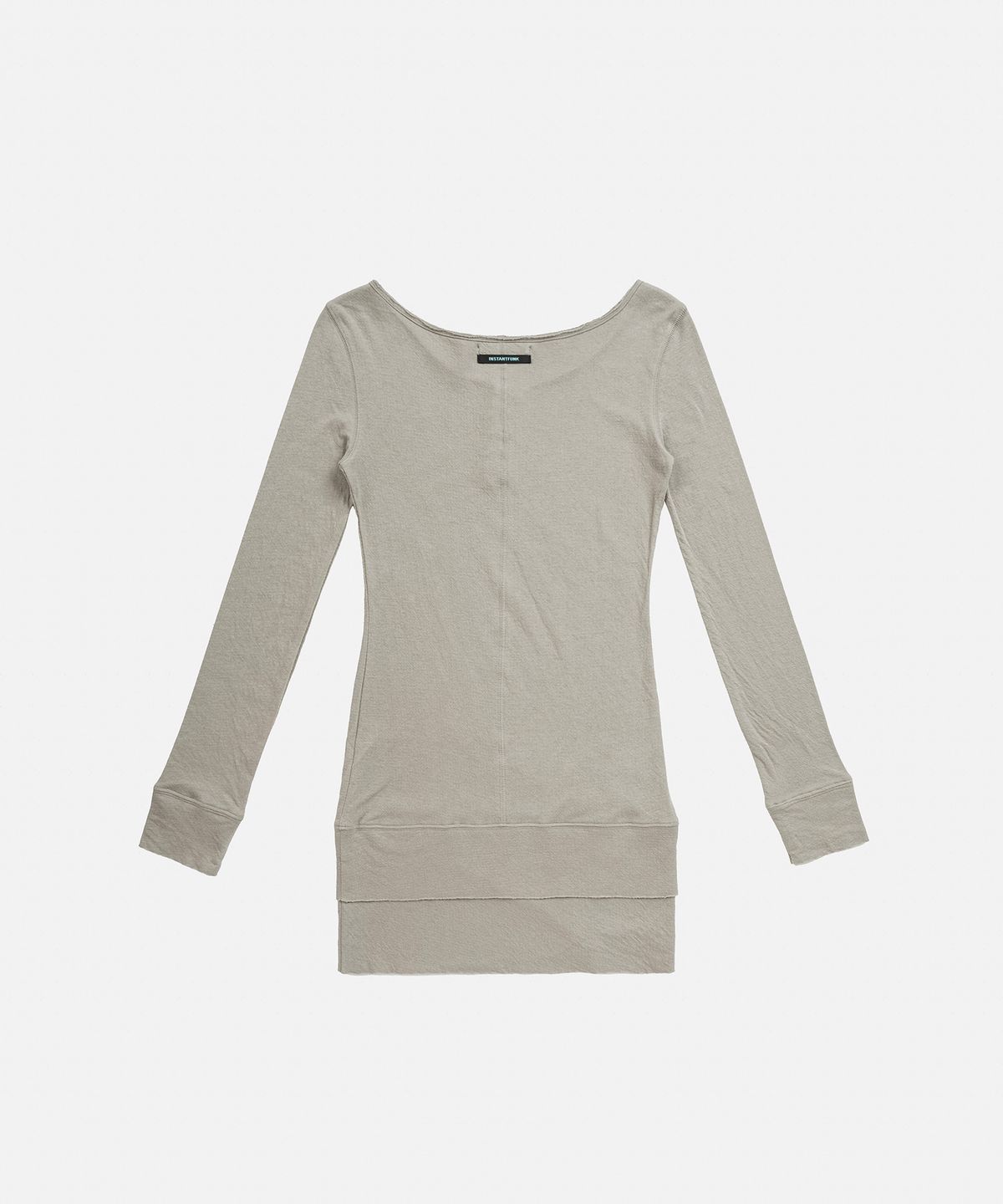 인스턴트펑크(INSTANTFUNK) HENLEY NECK TIERED JERSEY DRESS - LIGHT GREY