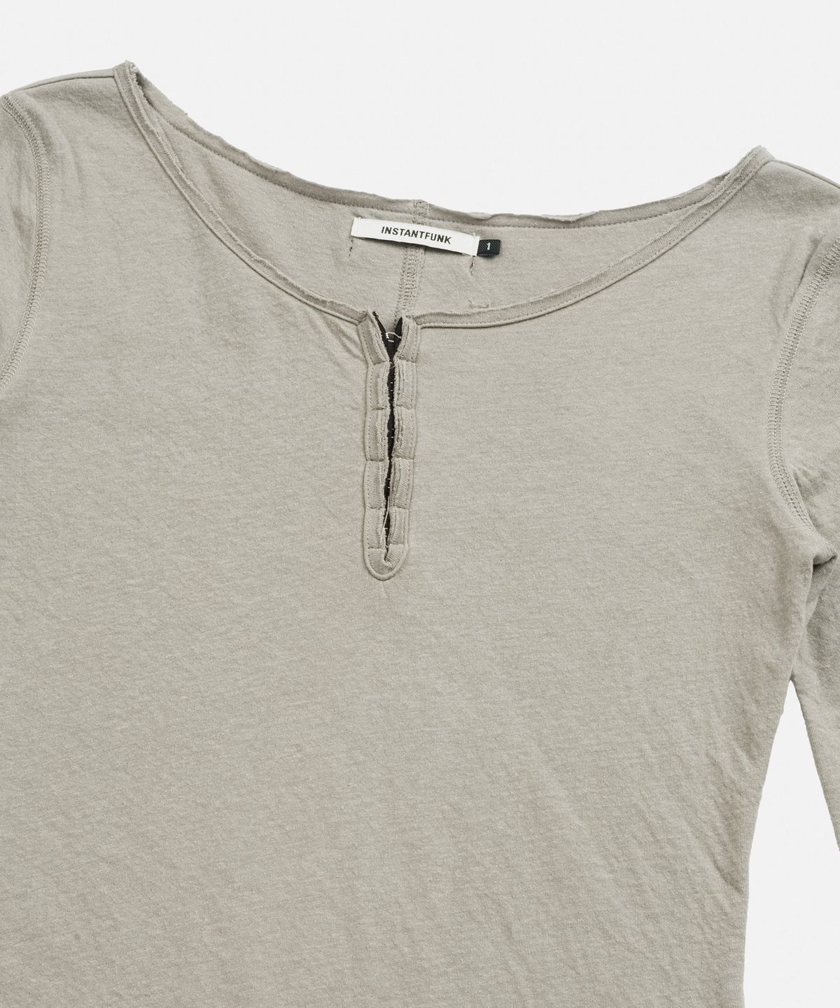 인스턴트펑크(INSTANTFUNK) HENLEY NECK TIERED JERSEY DRESS - LIGHT GREY