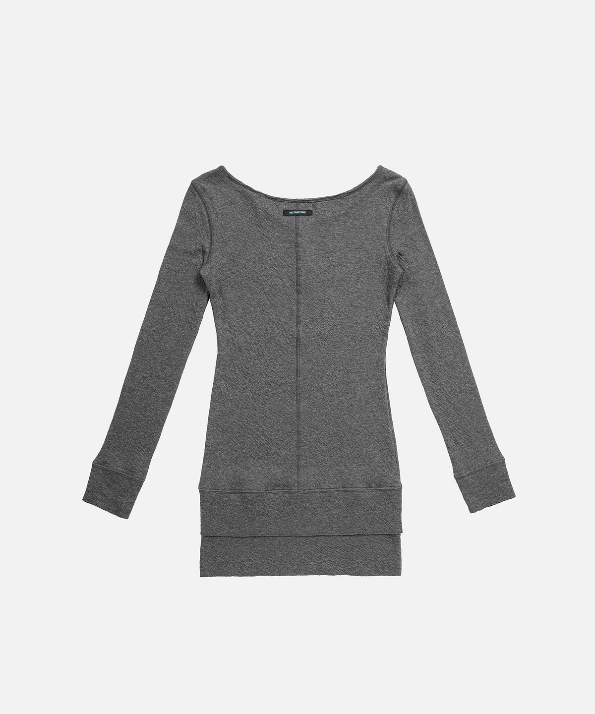 인스턴트펑크(INSTANTFUNK) HENLEY NECK TIERED JERSEY DRESS - GREY